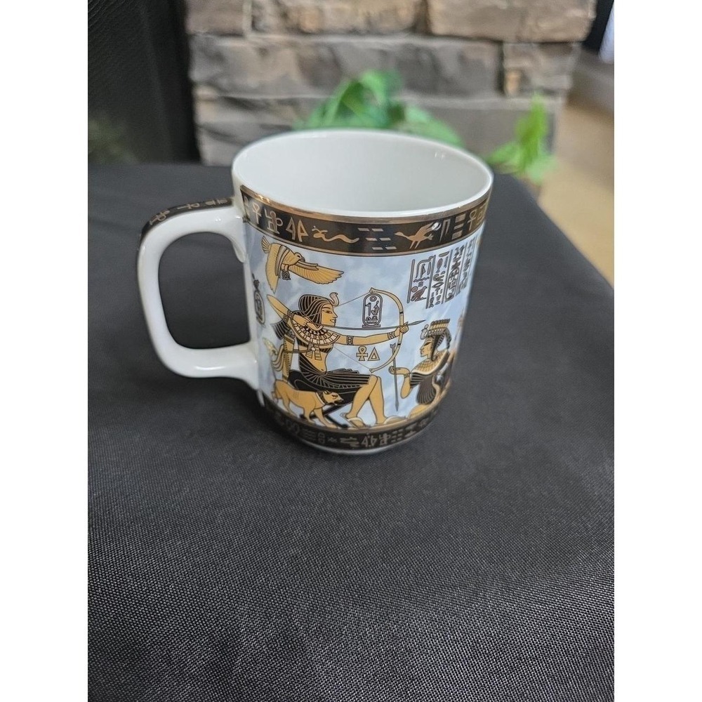 Egyptian Porcelain Mug Collectible Desing Pharaoh